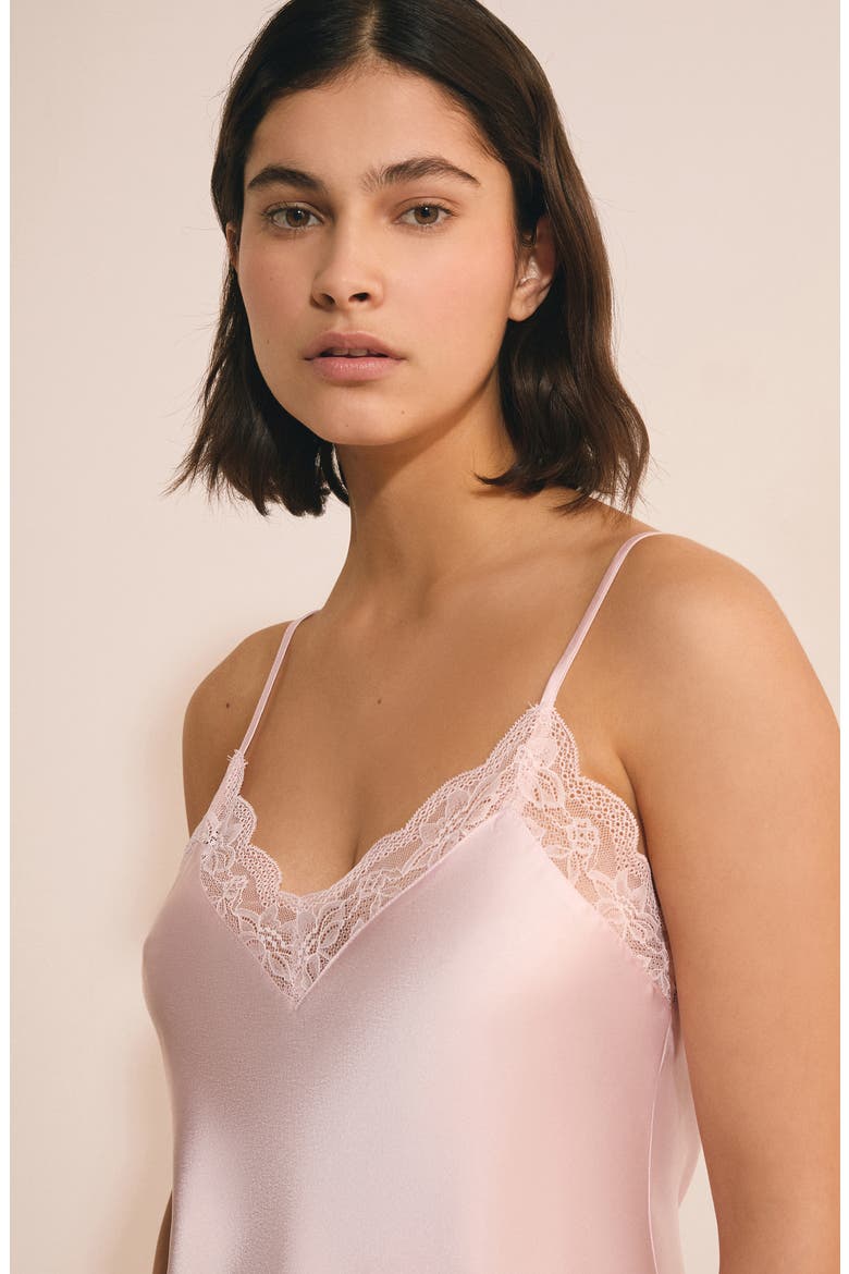 Desire Lace Trimmed Chemise, Alternate, color, PINK