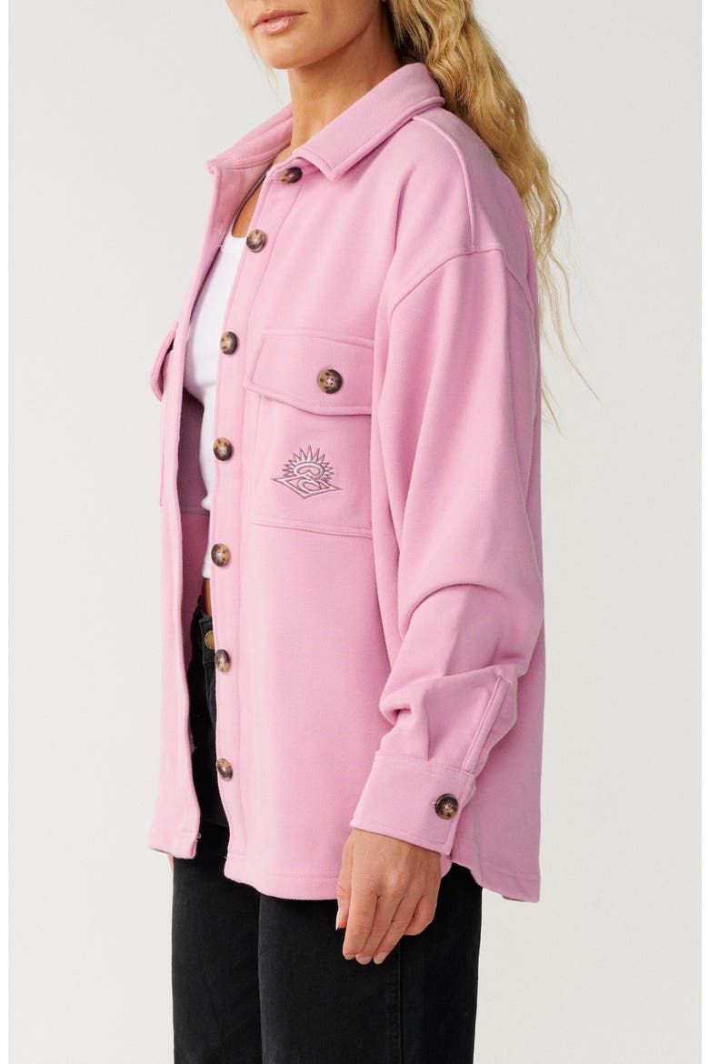 Retro Swell Fleece Shirt Jacket, Alternate, color, LILAC