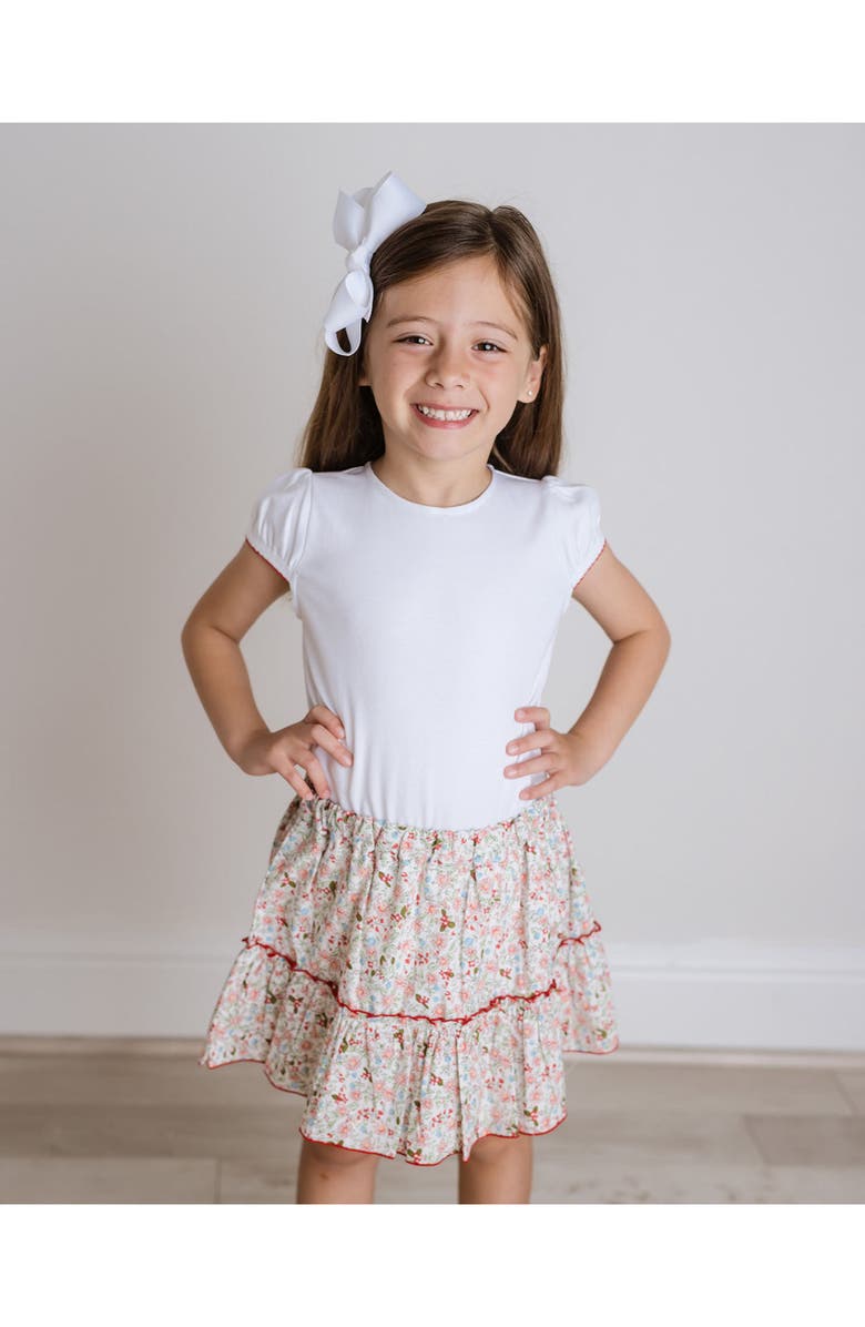 Cuclie Floral Ruffle Skort Set, Alternate, color, White Multi