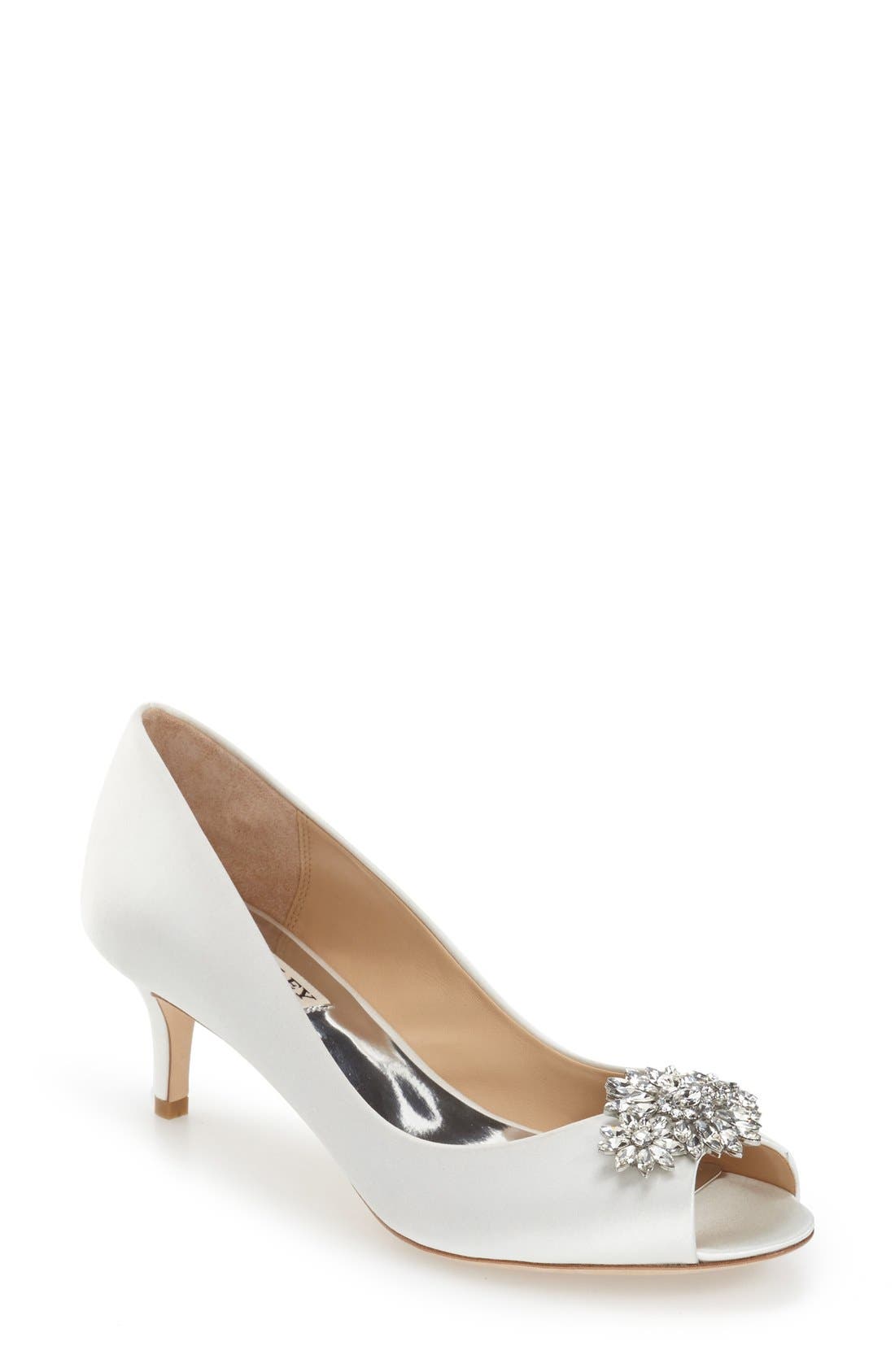 Badgley Mischka Collection Badgley Mischka 'Nakita' Kitten Heel Peep Toe Pump, Main, color, 