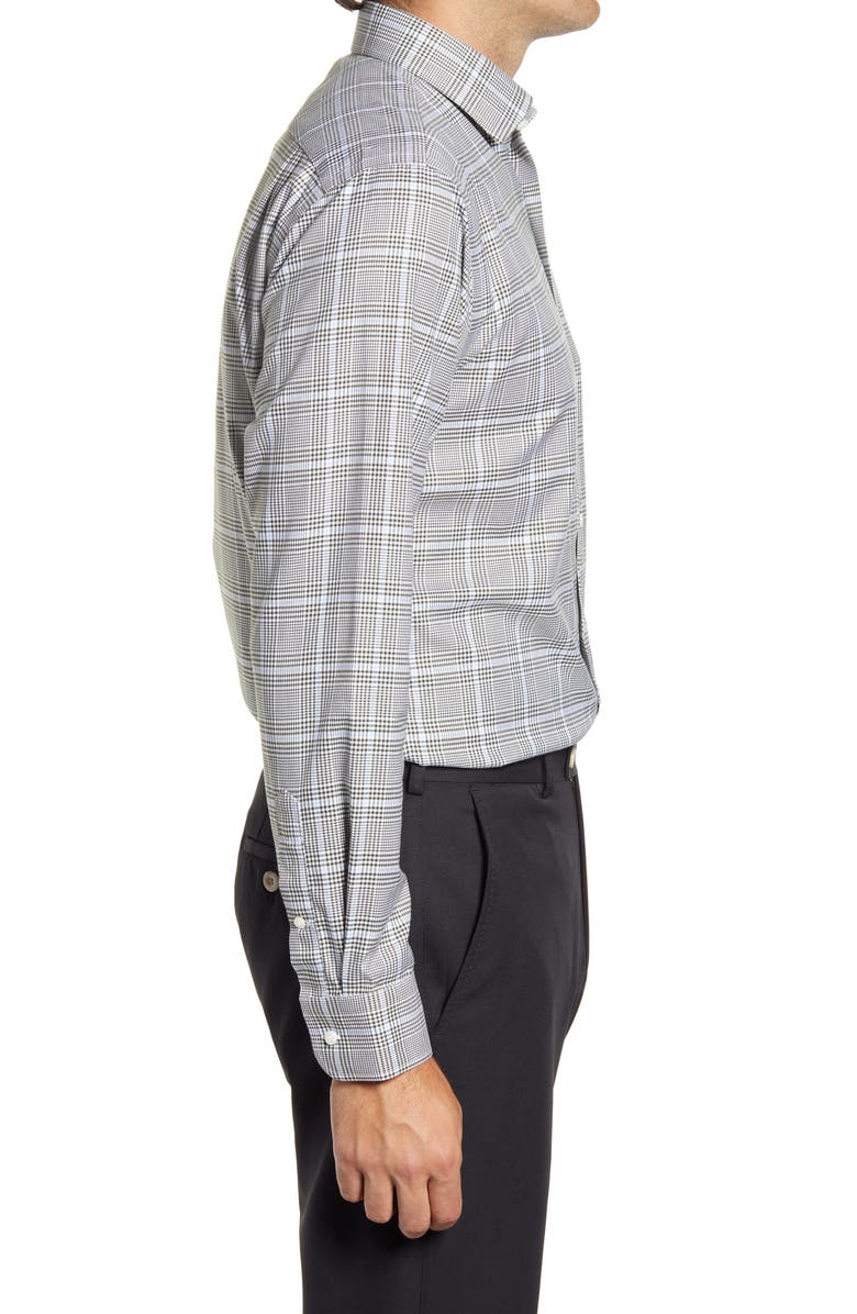 Nordstrom Trim Fit Glen Plaid Non-Iron Dress Shirt, Alternate, color,