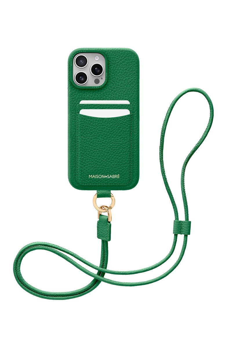 MAISON de SABRÉ Sling Phone Case, Alternate, color, Emerald Green