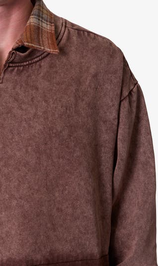 Plaid Flannel Layered Look Crewneck Sweatshirt