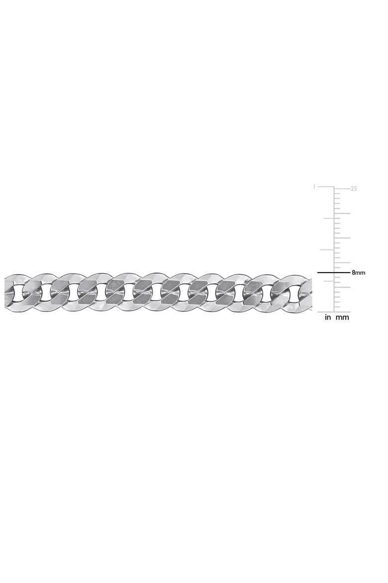 Diamond Cut Curb Chain Bracelet, Alternate, color, SILVER