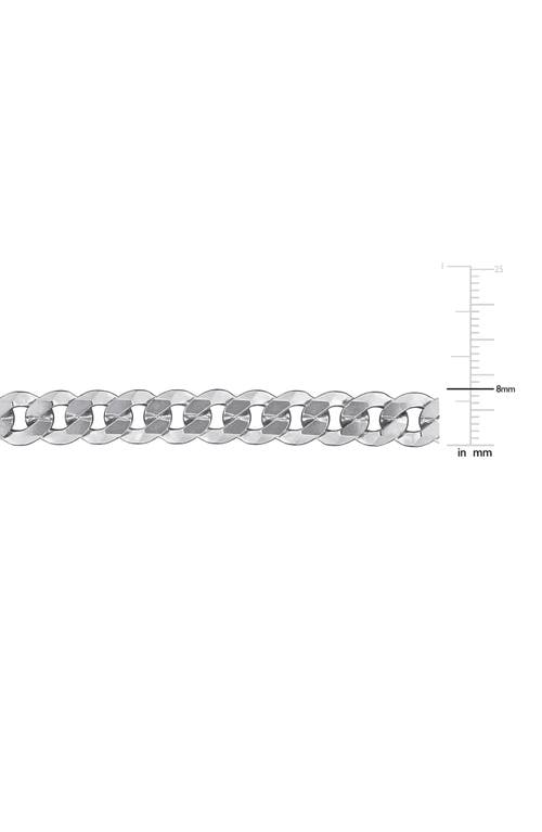 Delmar Diamond Cut Curb Chain Bracelet In Silver
