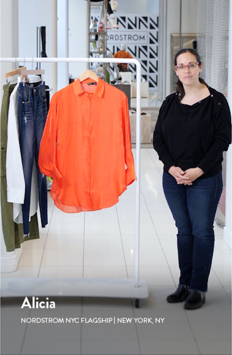 Oversize Metallic Button-Up Shirt, sales video thumbnail