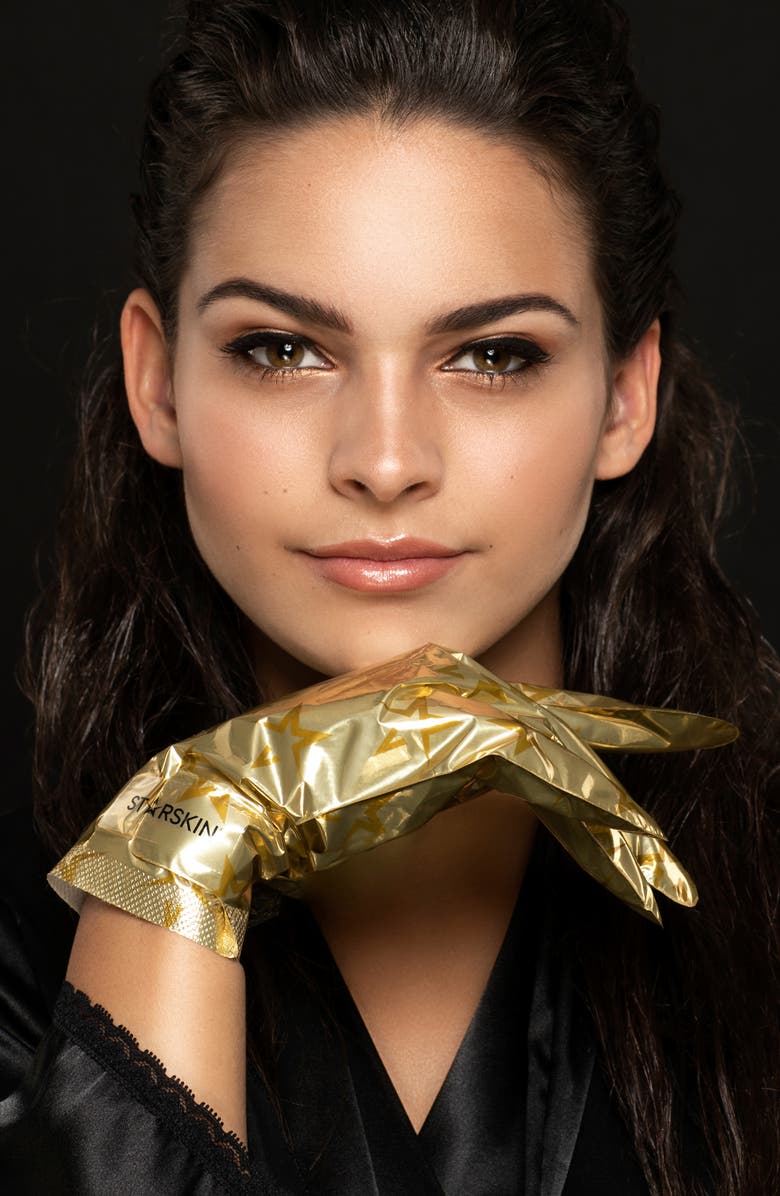 Starskin <sup>®</sup> The Gold Mask Hand VIP Foil Mask Gloves, Alternate, color, 