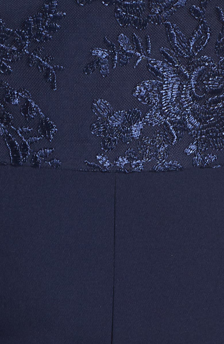 Chi Chi London Jennifer Mesh Bodice Jumpsuit, Alternate, color, 