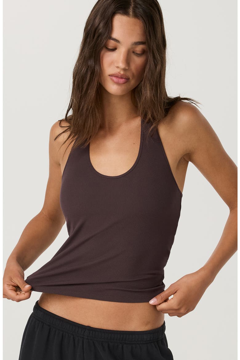 Pose Halter Performance Tank, Alternate, color, FRENCH ROAST