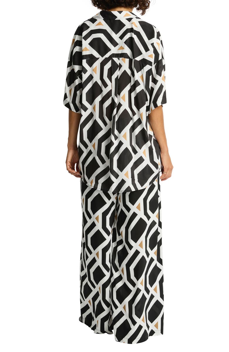 Sea Level Surf Cover-Up Pants, Alternate, color, Black Print