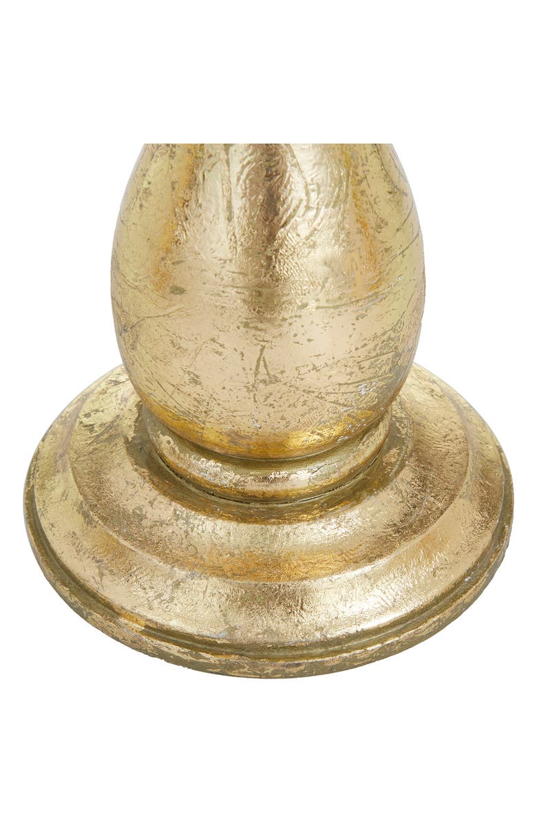 VIVIAN LUNE HOME Goldtone Mango Wood Turned Style Pillar Candle Holder - Set of 3, Alternate, color, Gold