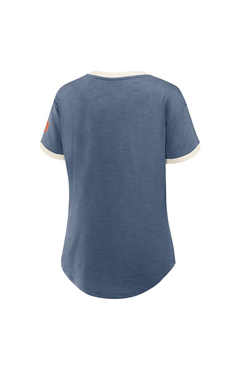 FANATICS Women's Fanatics Navy Detroit Tigers Relaxed Fit Vintage Play​ Slub V-Neck Fashion Top, Alternate, color, Navy