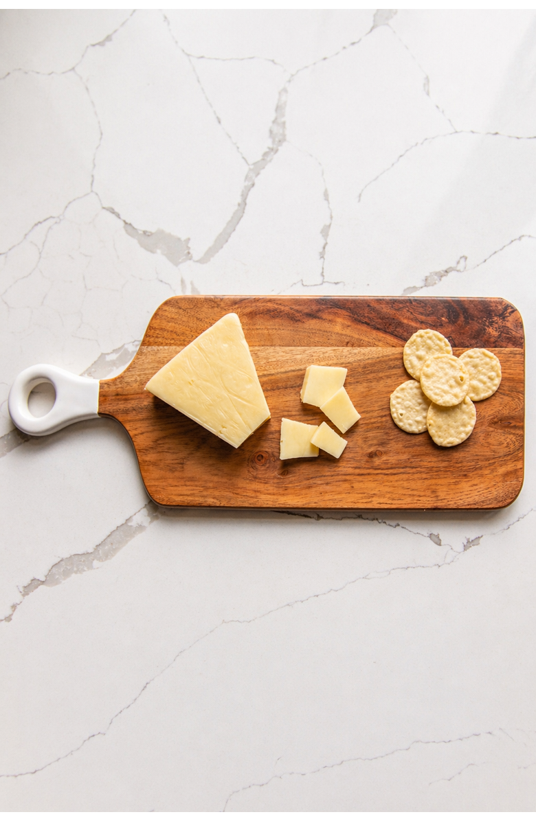 Jeanne Fitz Wood + White Collection Acacia Wood Rectangle Charcuterie Board, Alternate, color, White, Brown