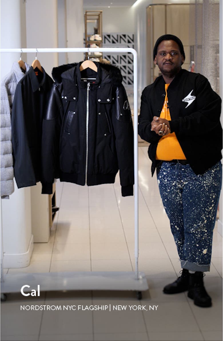 Park Vista Down Bomber Jacket with Genuine Shearling Trim, sales video thumbnail