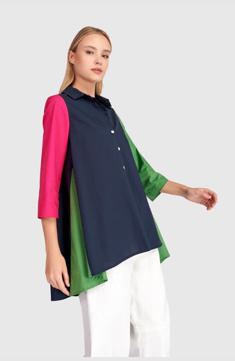 Alembika Zesty A-line Shirt, Alternate, color, Navy