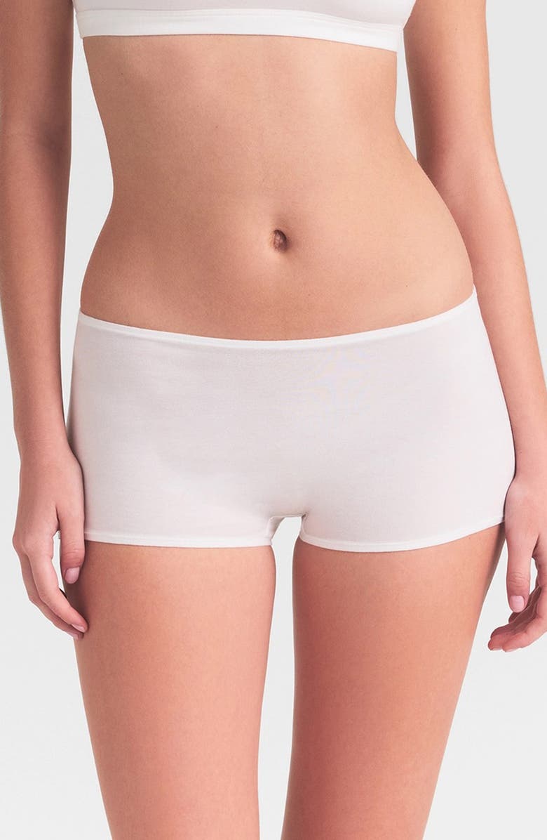 SKIMS Everyday Cotton Boyshorts, Main, color, Snow