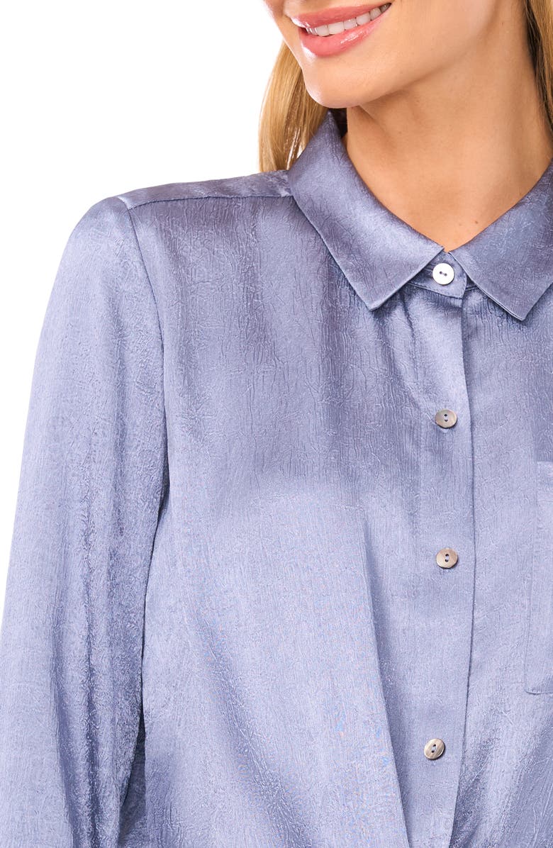 Halogen<sup>®</sup> Long Sleeve Tie Front Shirt, Alternate, color, Stonewash