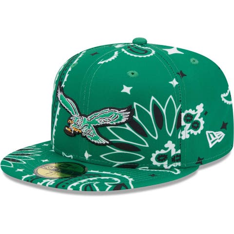 Men's New Era Kelly Green Philadelphia Eagles Throwback Paisley 59FIFTY Fitted Hat