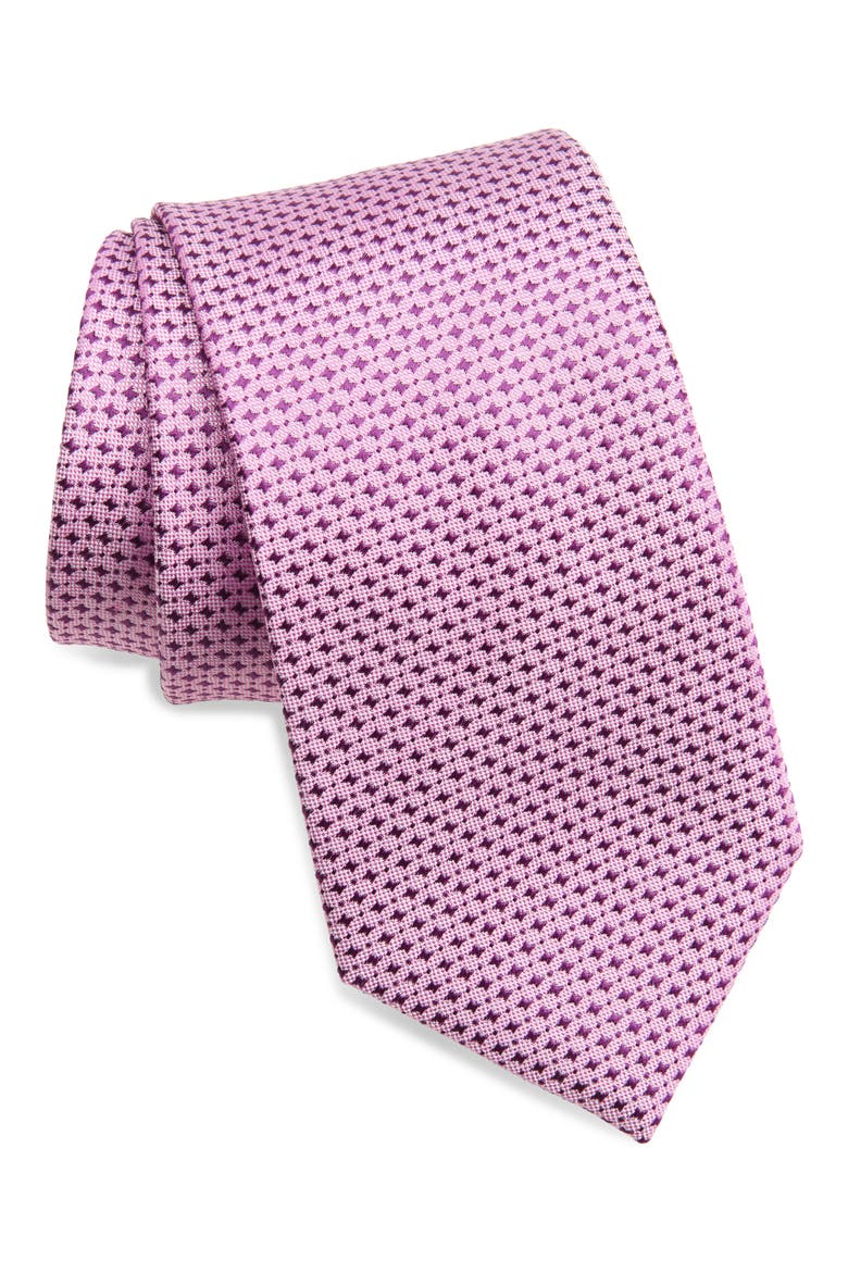 Neat Silk Tie, Main, color, PINK
