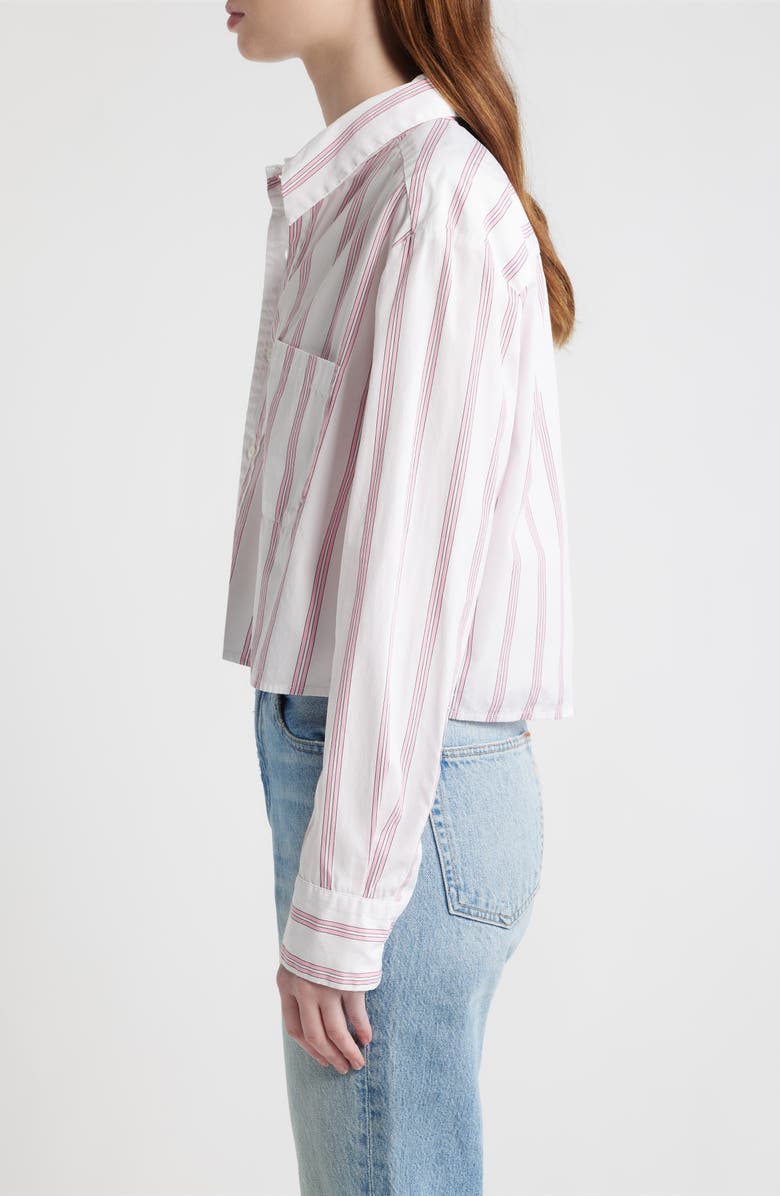 CISSA Stripe Asymmetric Cotton Button-Up Shirt, Alternate, color, Pelicano Stripe