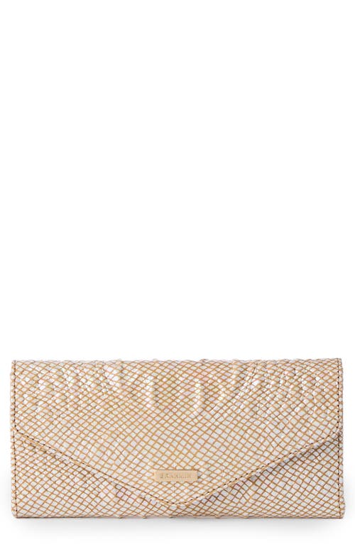 Brahmin Veronica Croc Embossed Leather Wallet In Tiramisu
