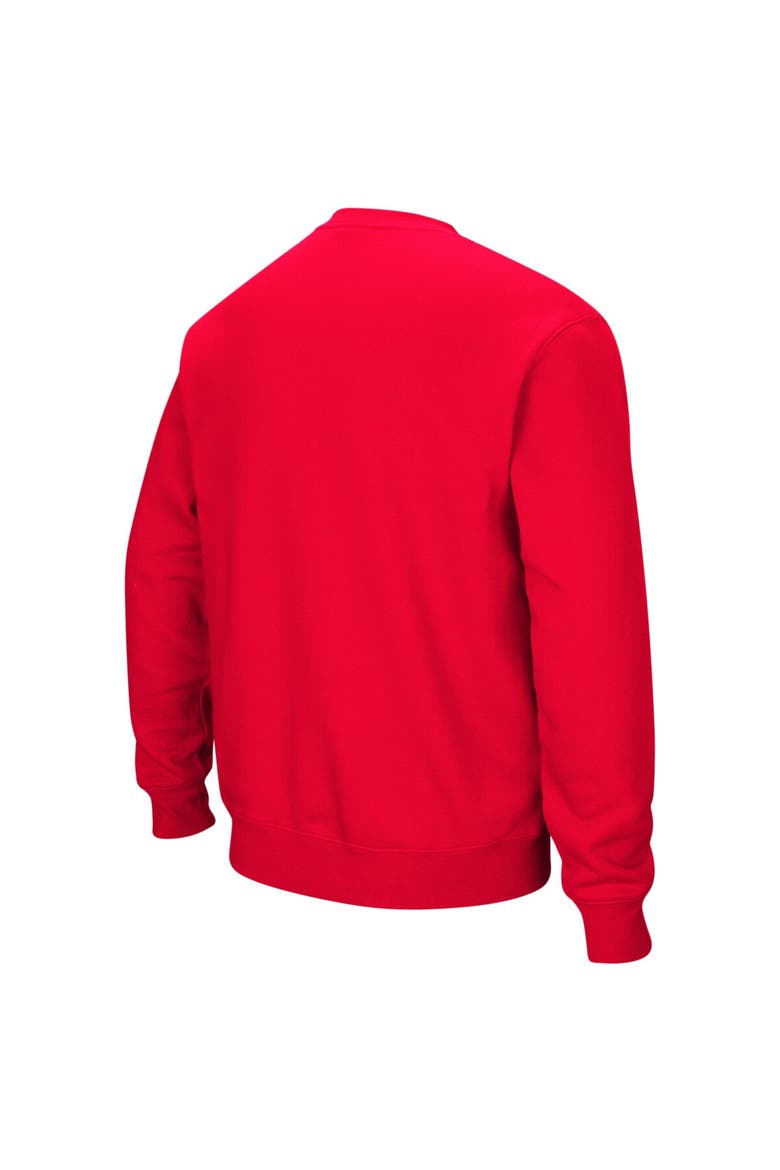 Men's Colosseum Scarlet Rutgers Scarlet Knights Arch & Logo Crew Neck Sweatshirt, Alternate, color, Scarlet
