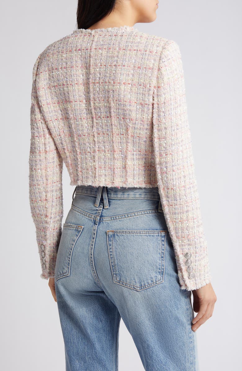 LoveShackFancy Falima Crop Tweed Jacket, Alternate, color,