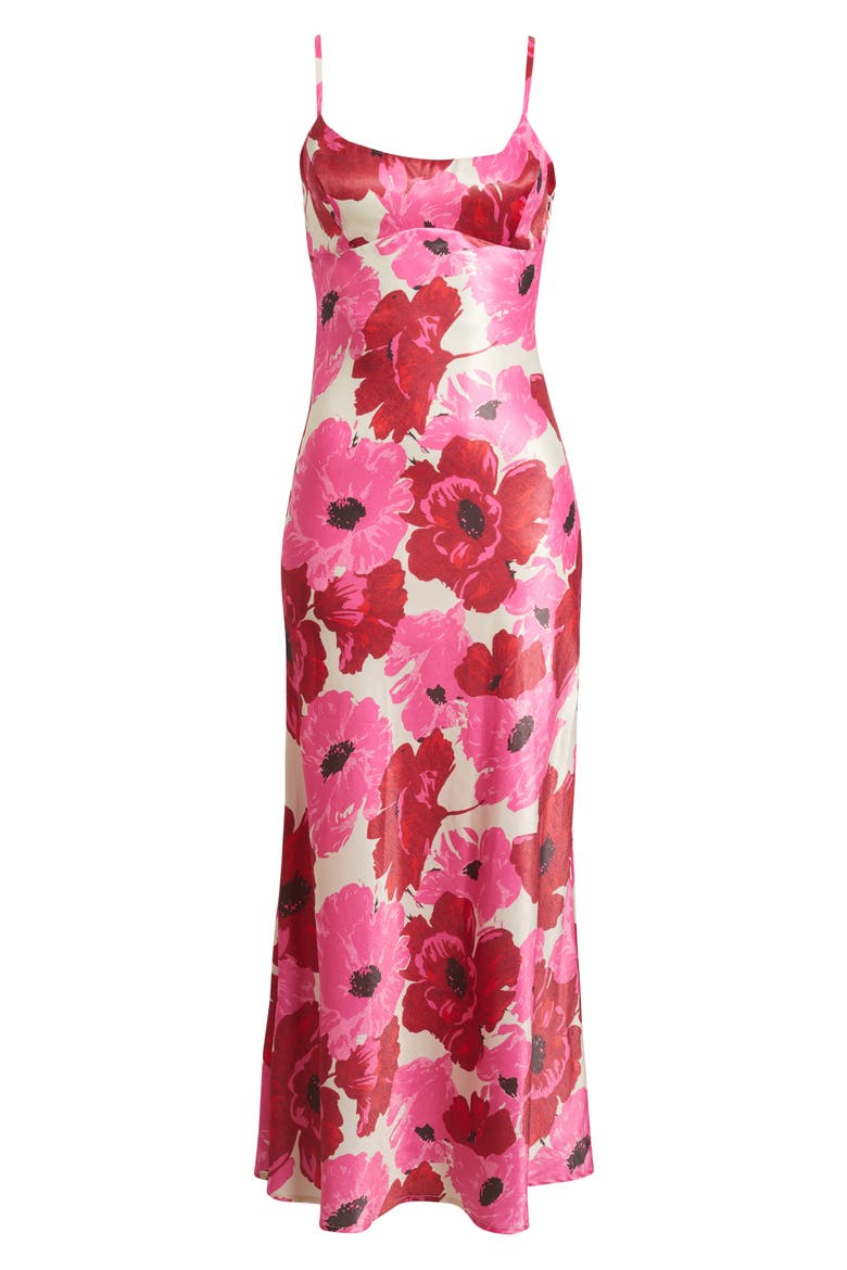 Faye Floral Print Slipdress, Alternate, color, FUCHSIA FLORAL