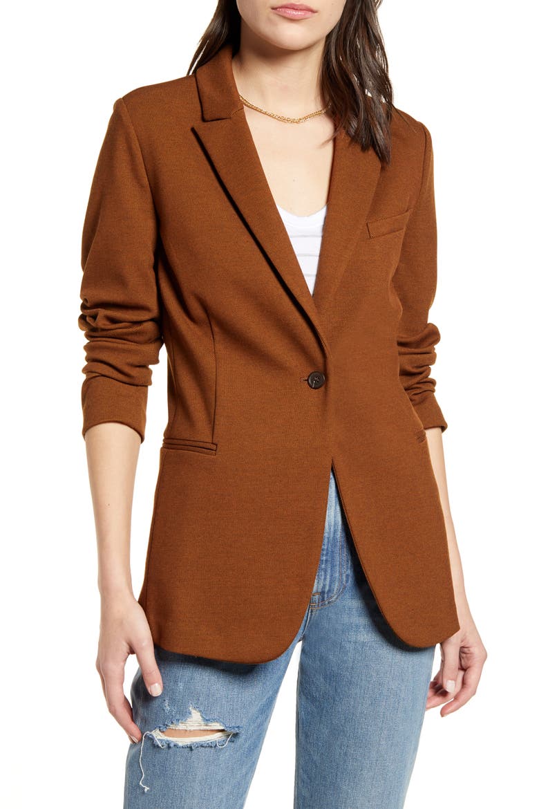 Knit Blazer, Alternate, color, BROWN DACHSHUND