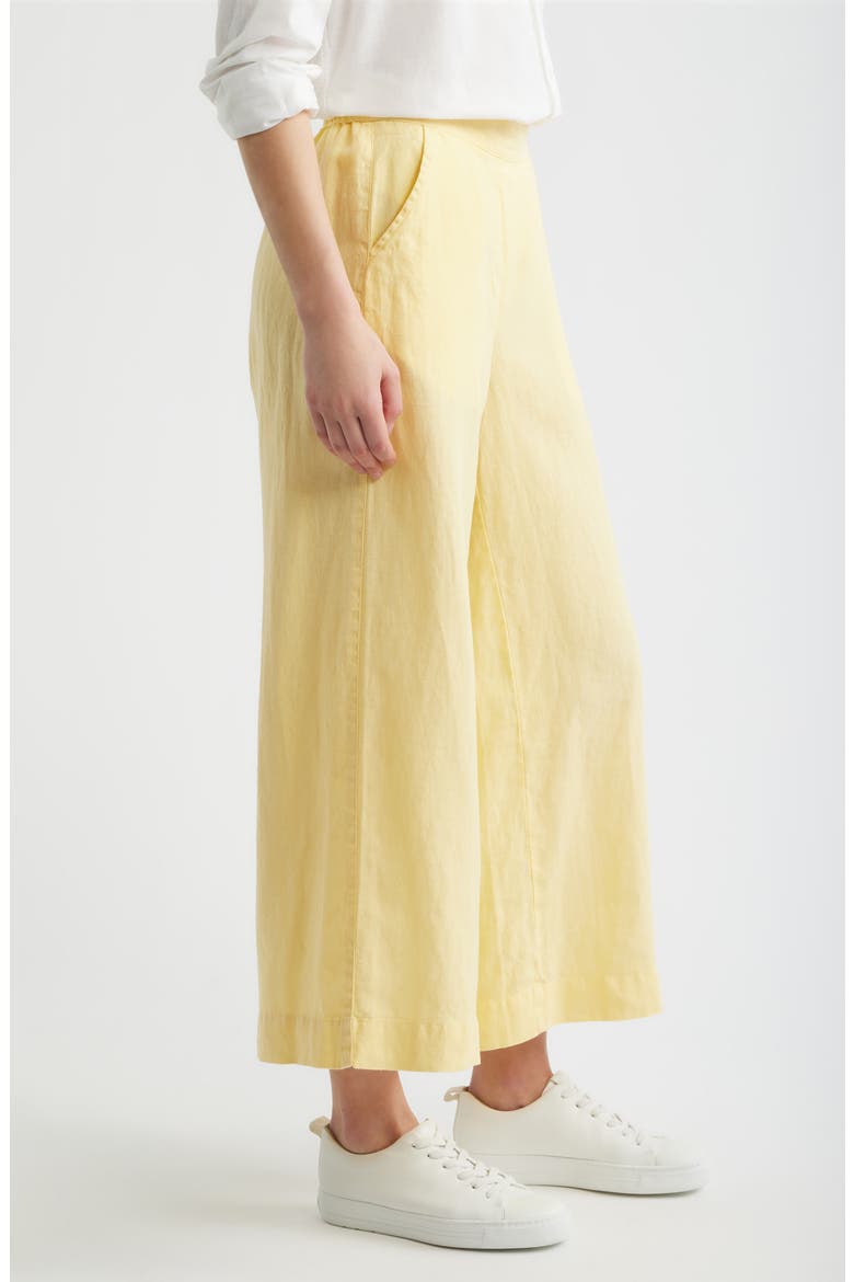 Maisie Wide Leg Linen Pants, Alternate, color, SUNSHINE