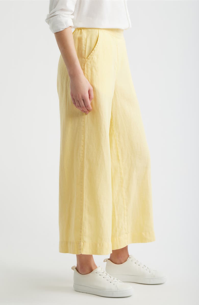 Frank & Eileen Maisie Wide Leg Linen Pants, Alternate, color, Sunshine