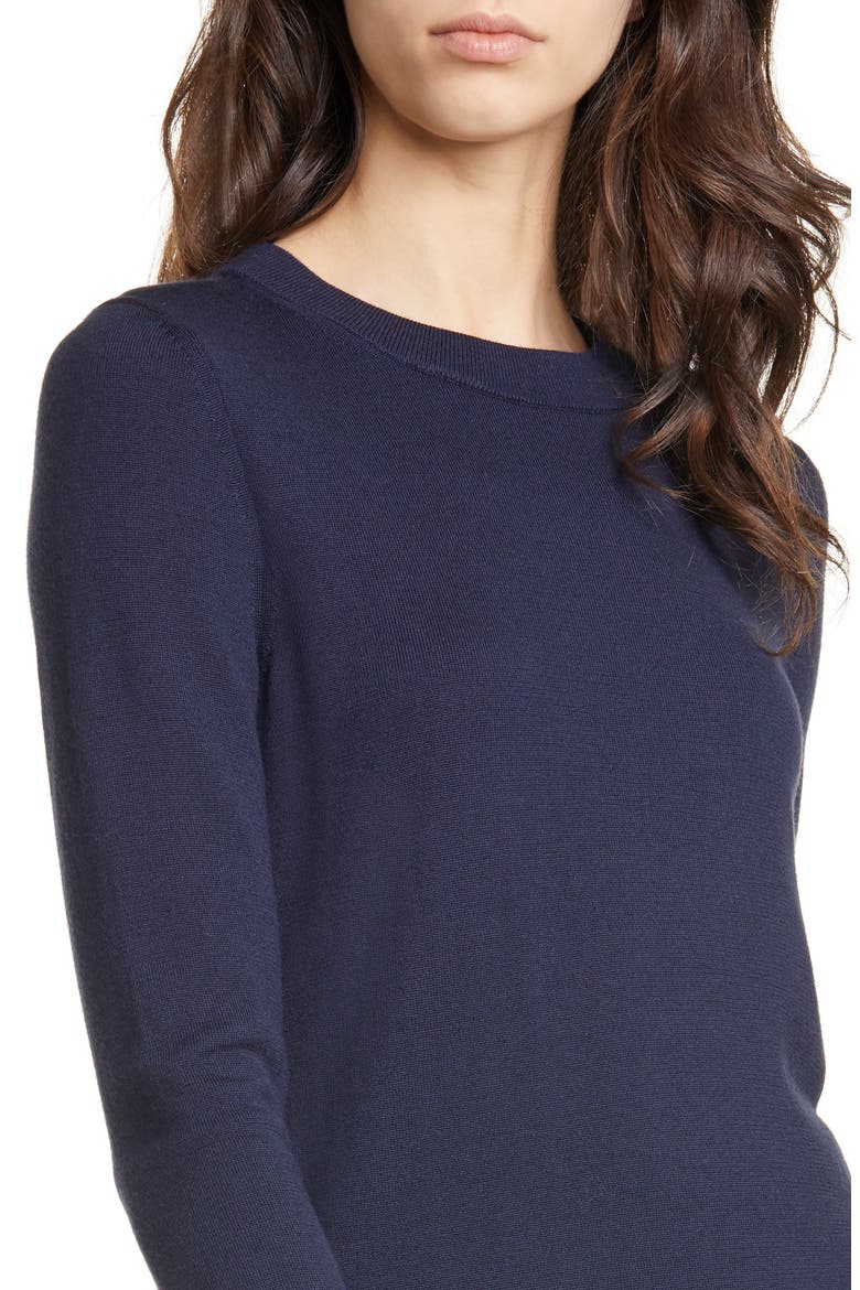 Fegan Merino Wool Knit Sweater, Alternate, color, MIDNIGHT
