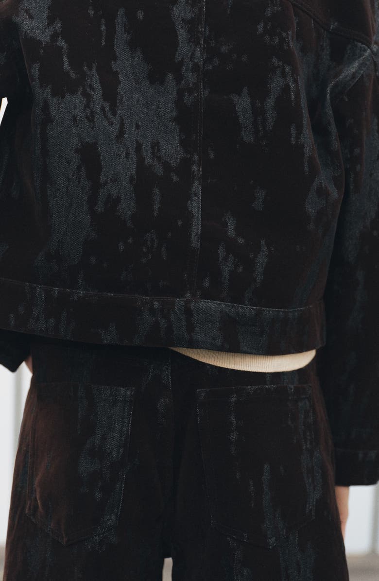 MANGO Devoré Wide Leg Jeans, Alternate, color, Chocolate