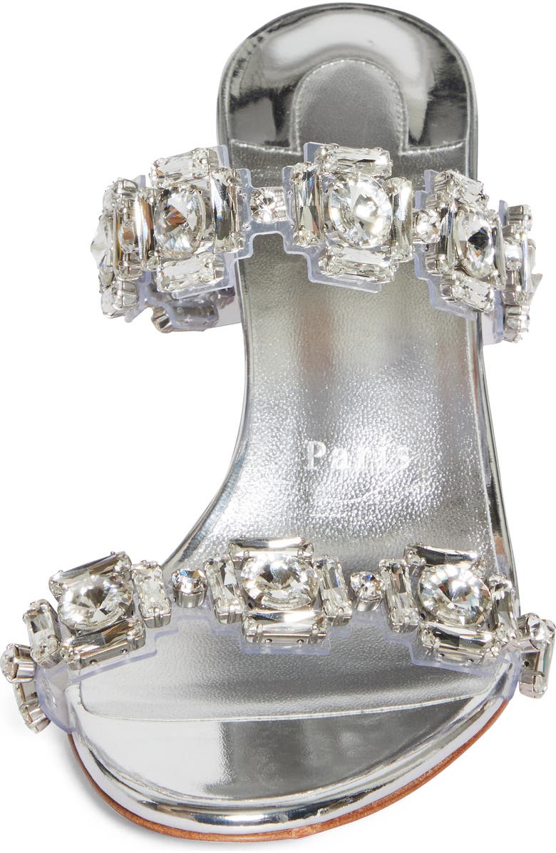 Christian Louboutin Just Jewel Crystal Embellished Stiletto Sandal, Alternate, color, Crystal/ Silver