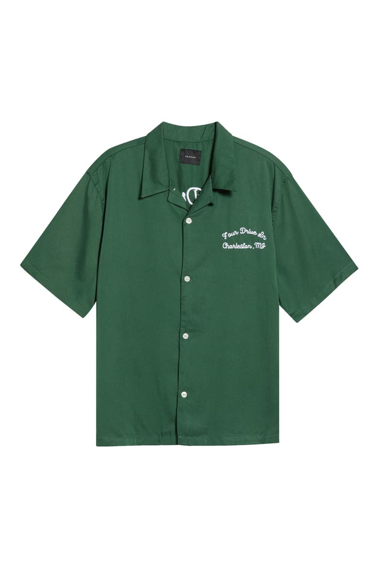 Four Drive Embroidered Camp Shirt, Main, color, GREEN
