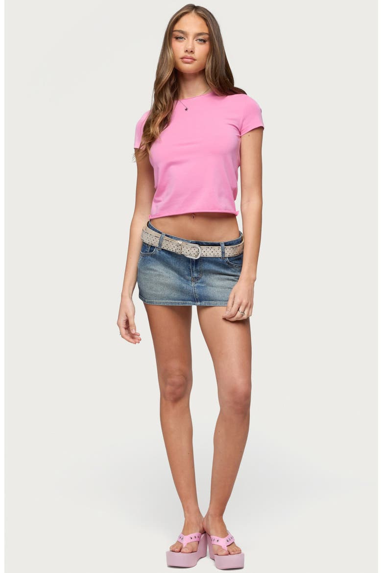 Izabelle Shredded Back T-Shirt, Alternate, color, PINK