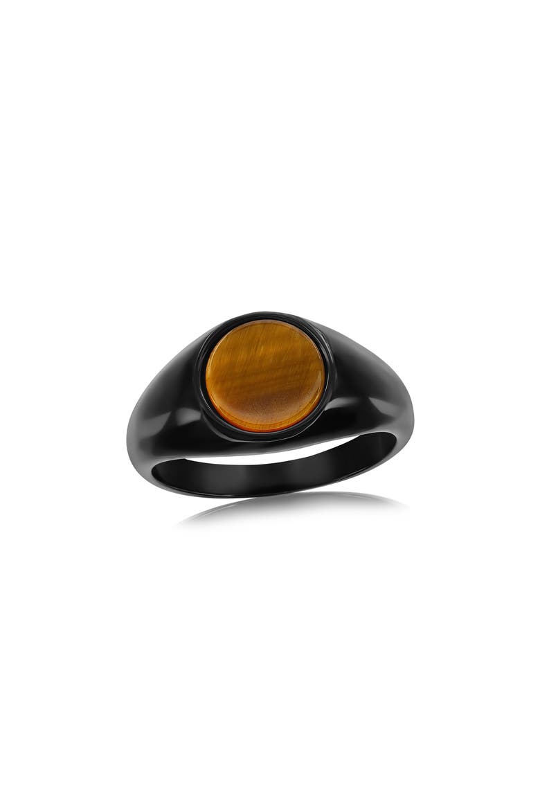 Men's Inlay Signet Ring, Main, color, TIGER EYE