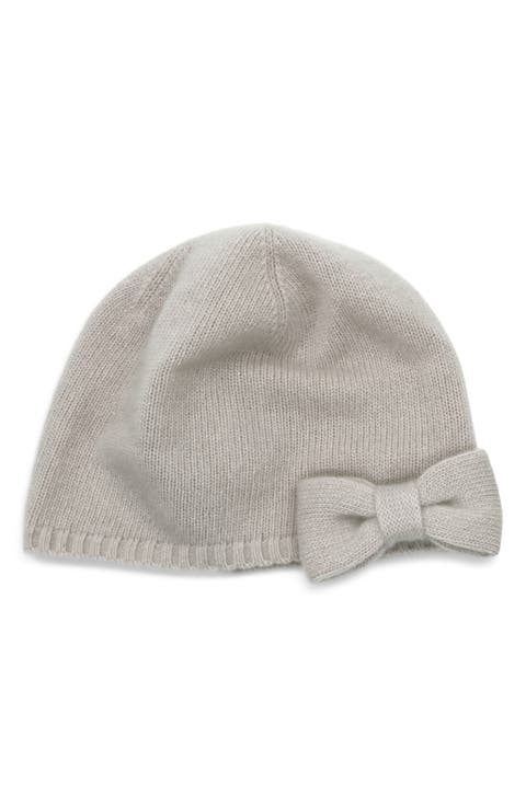 Cashmere Beanie with Bow