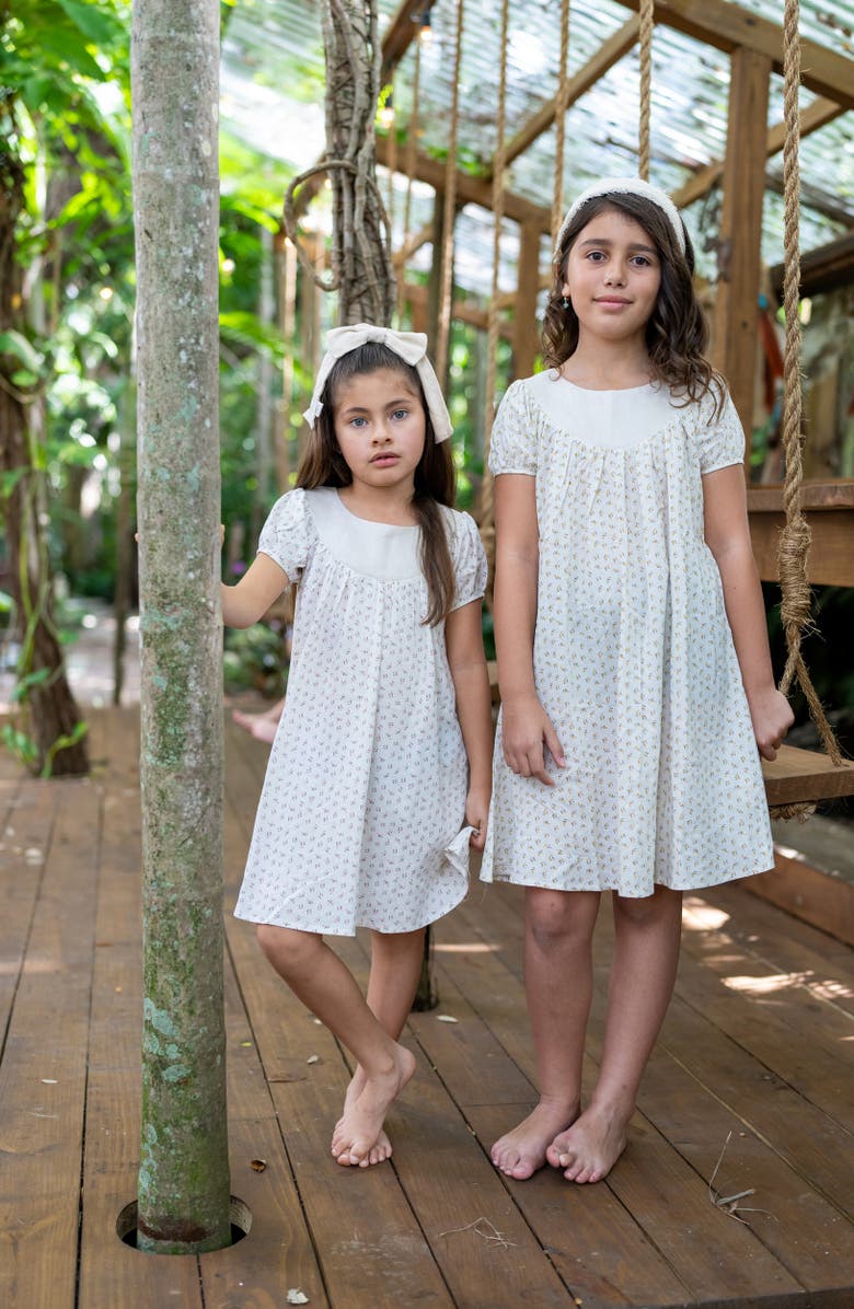 Manière Kids' Lemon Blossom Dress, Alternate, color, Honey