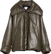 Bottega Veneta Shawl Collar Leather Puffer Jacket