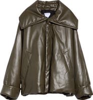 Bottega Veneta Shawl Collar Leather Puffer Jacket