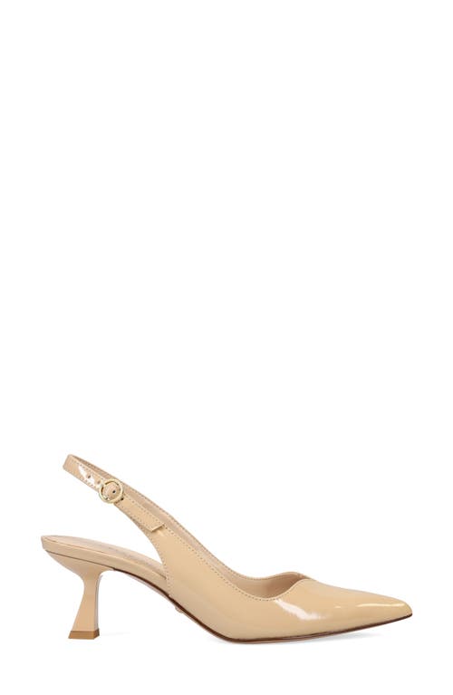 Pelle Moda Janah Slingback Pointed Toe Pump In Beige Patent