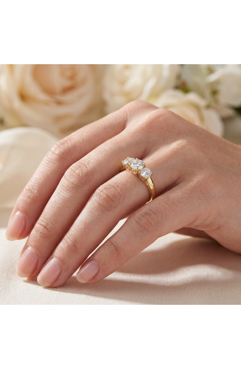 Bliss Diamond 2ct Three Stone Diamond Engagement 14K Gold Ring, Alternate, color, 14K Yellow Gold