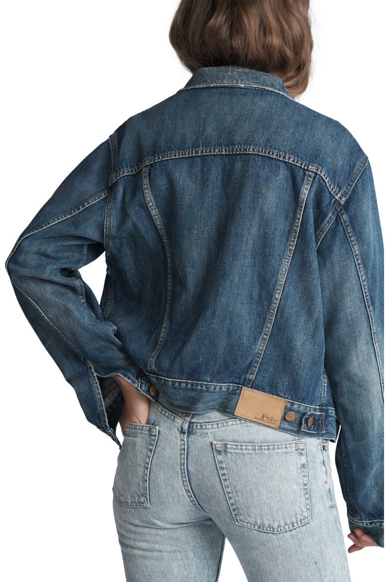 Denim Trucker Jacket, Alternate, color, INDIGO BLUE