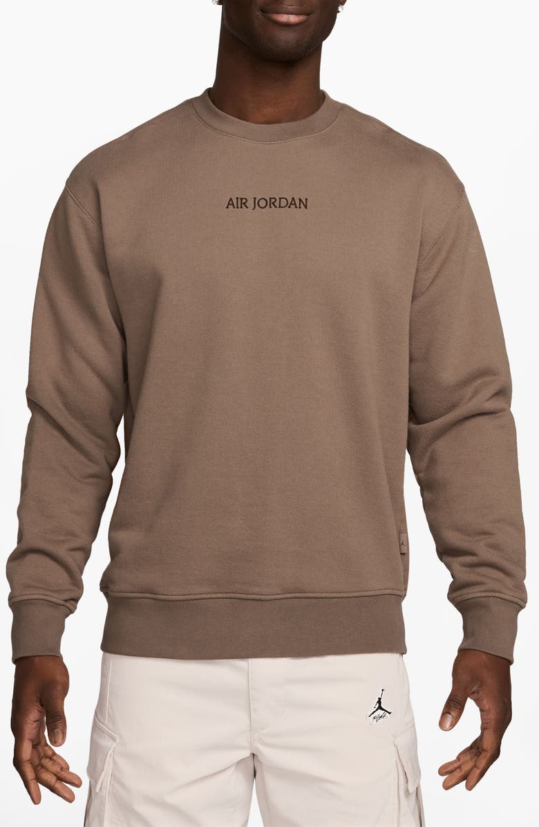 Jordan Wordmark Cotton Fleece Crewneck Sweatshirt, Main, color, 
