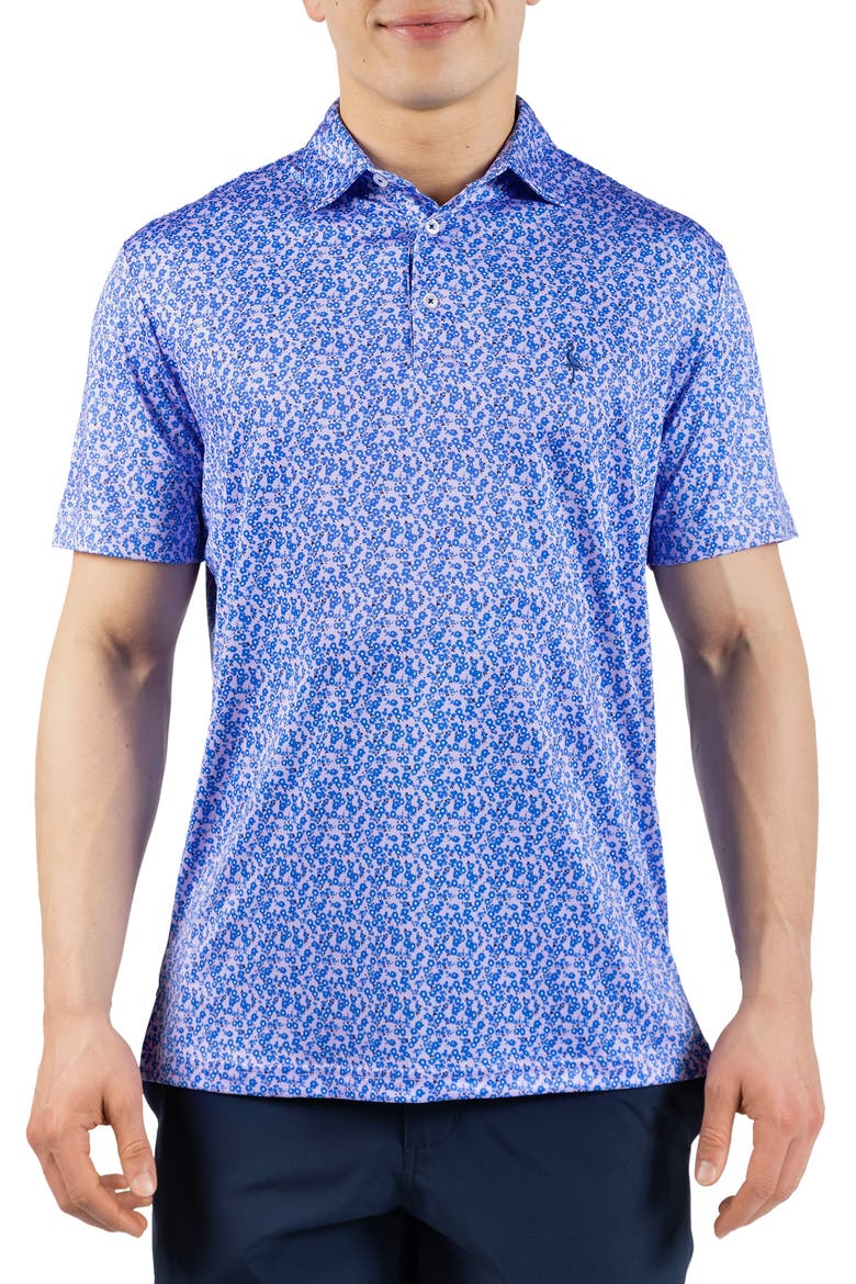 Floral Dreams Print Performance Polo, Main, color, LILAC