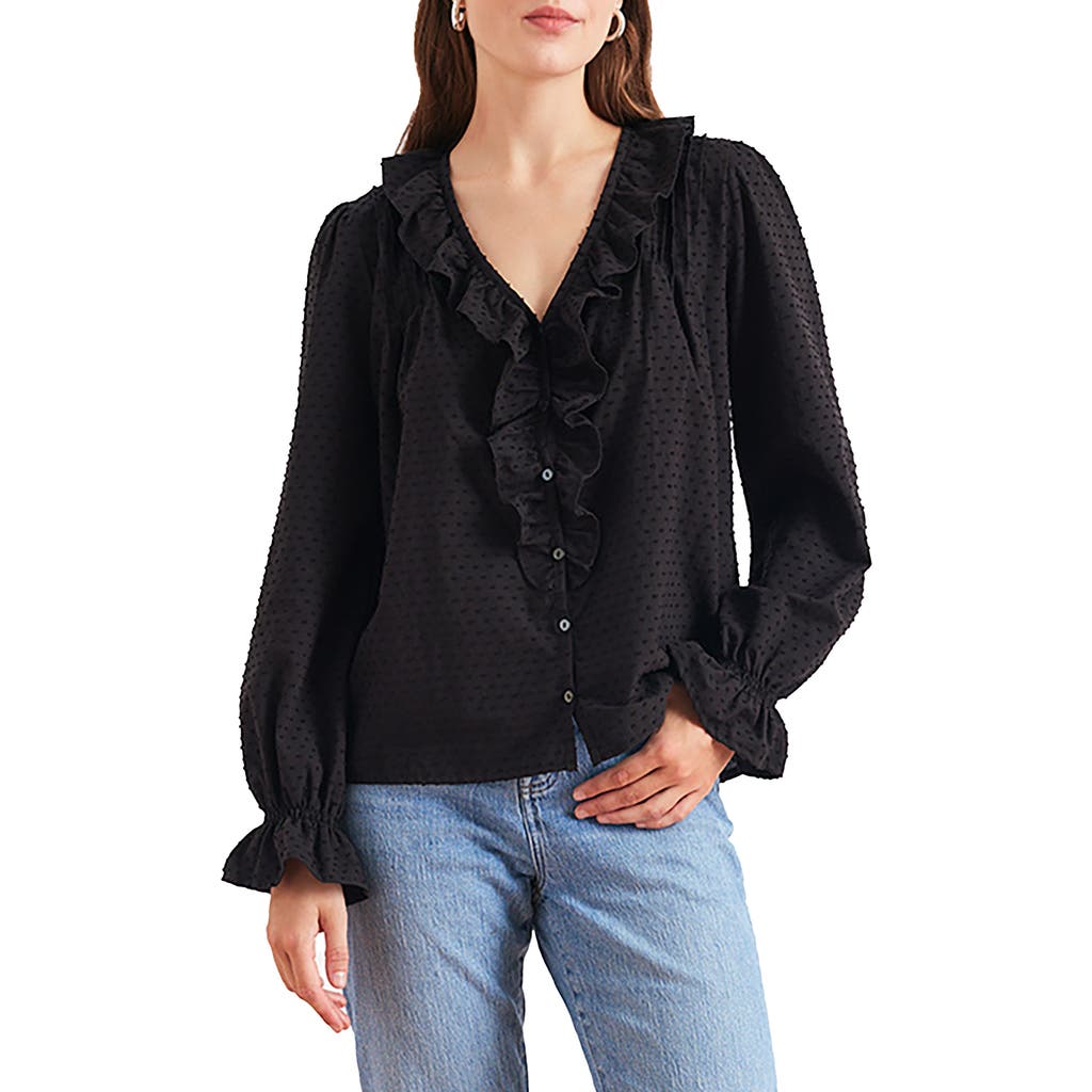 Paneros Clothing Long Sleeve Chloe Swiss Dot Ruffle Shirt