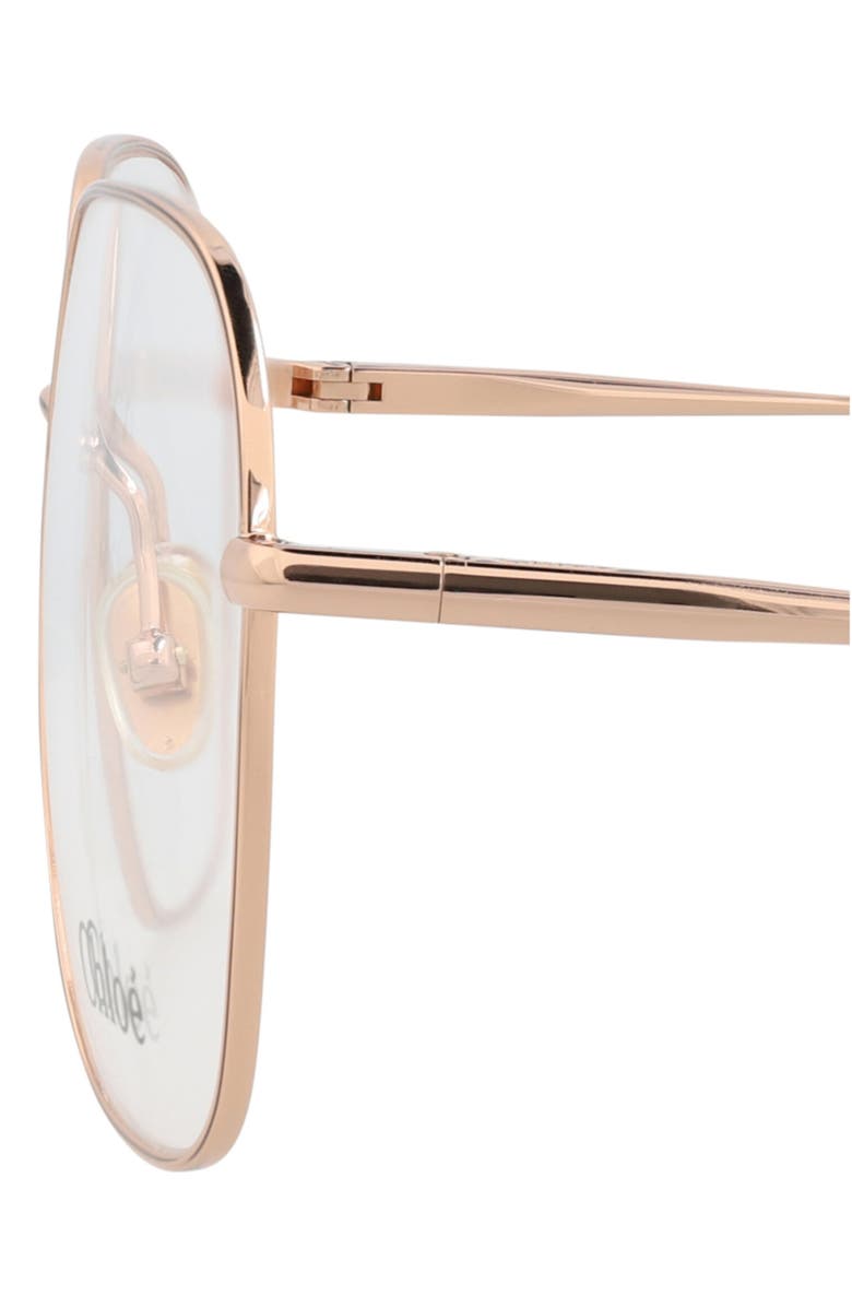 Chloé 59mm Square Optical Glasses, Alternate, color, Light Gold Transparent