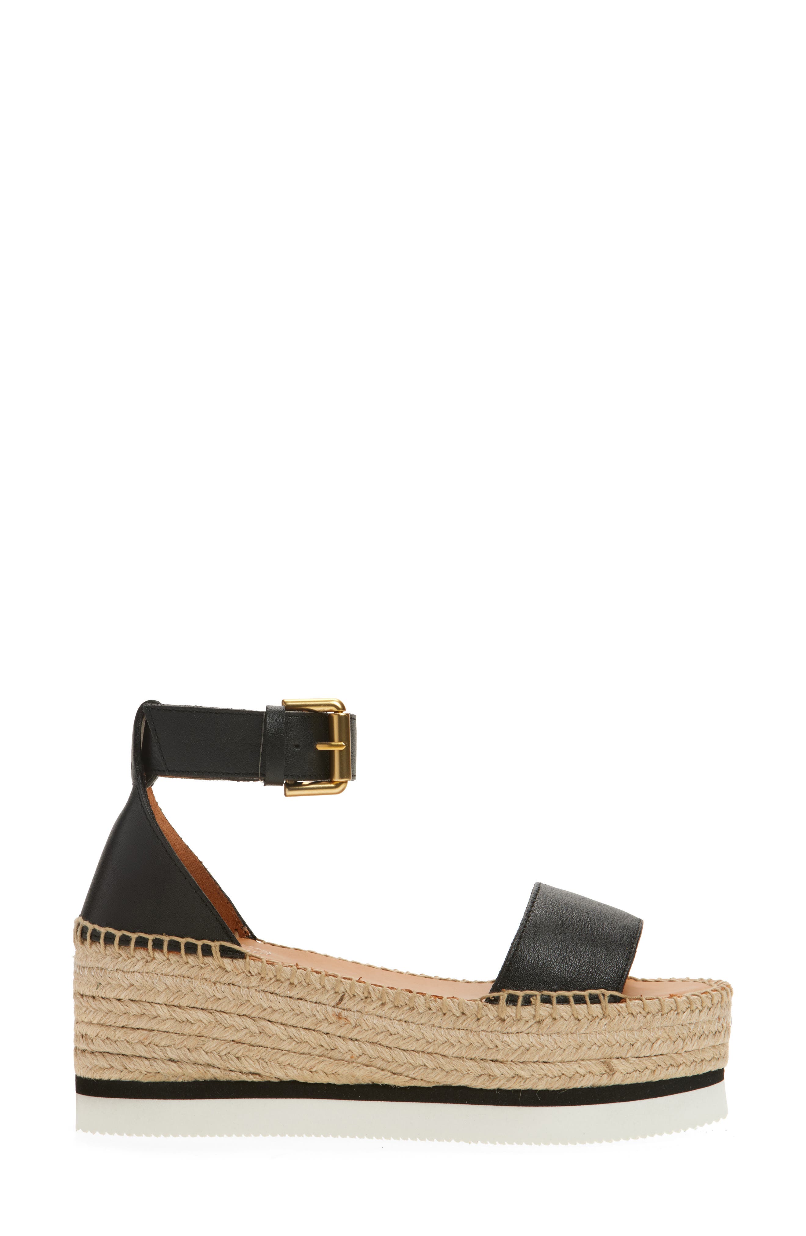 See by Chloé Glyn Espadrille Platform Sandal, Alternate, color, Black