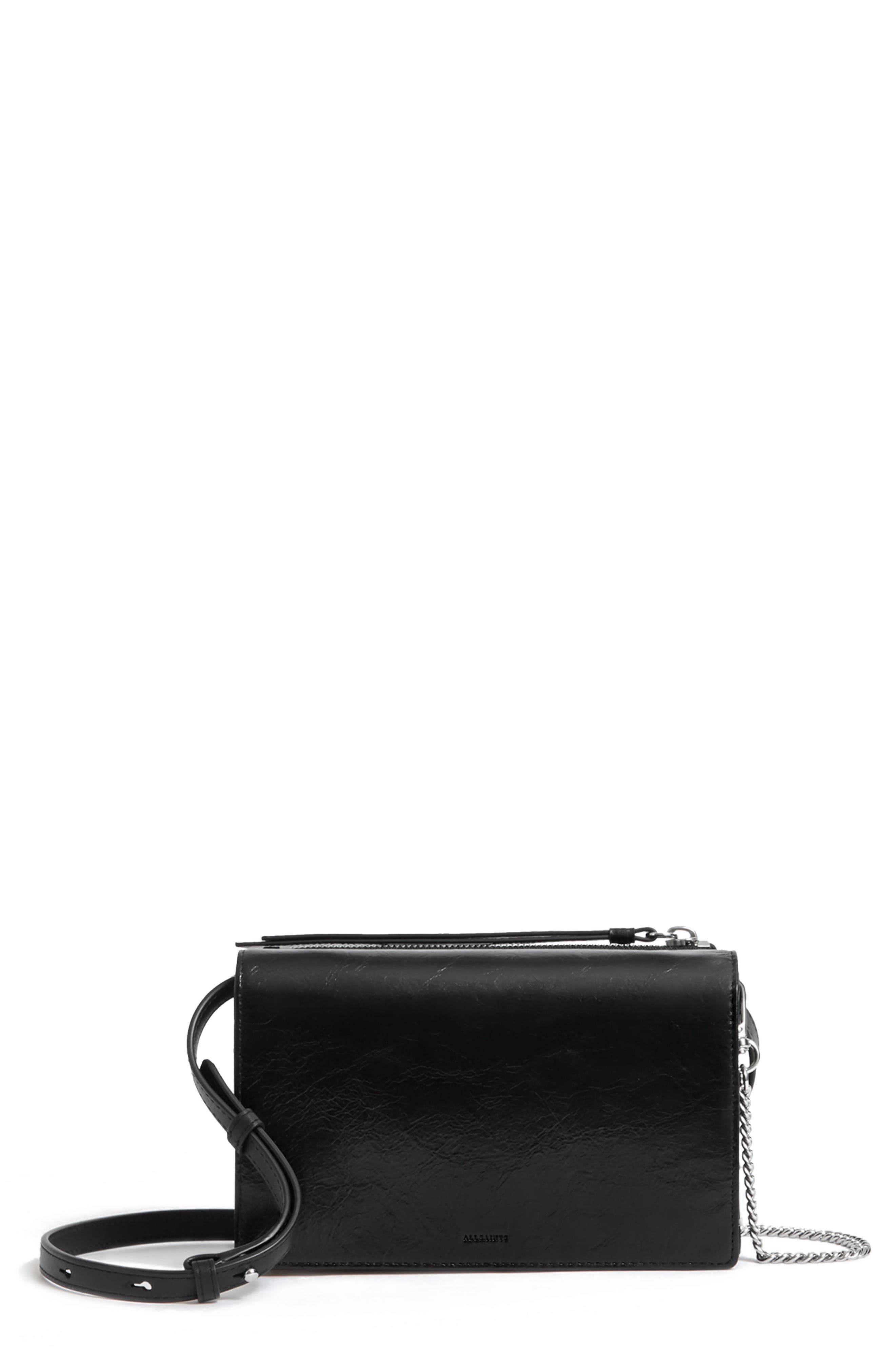 AllSaints Fetch Leather Bag, Main, color, 